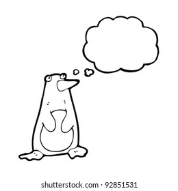 penguin with thought bubble