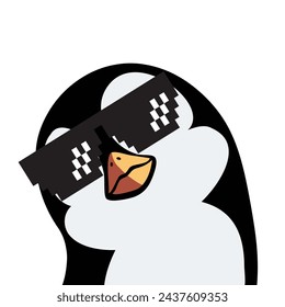 penguin Tilting His Head wearing glasses 