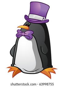 Penguin Top Hat Cartoon Character