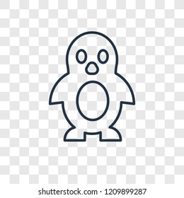 Penguin toy concept vector linear icon isolated on transparent background, Penguin toy concept transparency concept in outline style