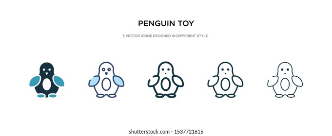 penguin toy icon in different style vector illustration. two colored and black penguin toy vector icons designed in filled, outline, line and stroke style can be used for web, mobile, ui