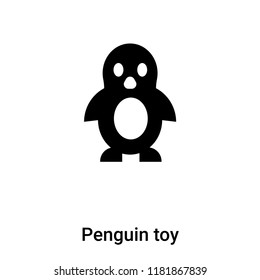 Penguin toy icon vector isolated on white background, logo concept of Penguin toy sign on transparent background, filled black symbol