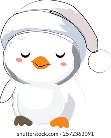 penguin transparent line art vector