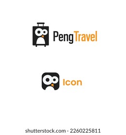 Penguin Travel logo - It Can be used as logo and icon for travel agency or penguine app and other businesses