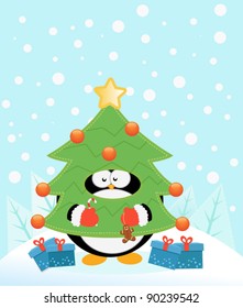 Penguin  with Tree Costume