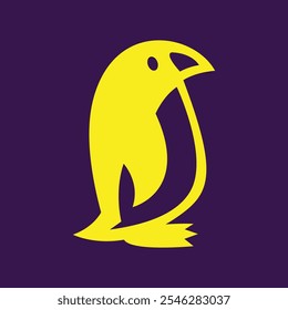 Penguin trendy artwork lovely abstract vector illustration colorful applied design.eps