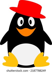 A penguin using red hat icon