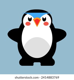 Penguin vector animal character vector illustration.