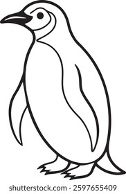 Penguin vector art black color illustration