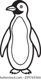 Penguin vector art black color illustration