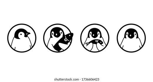 penguin vector bird icon logo fish cartoon character illustration symbol doodle graphic design