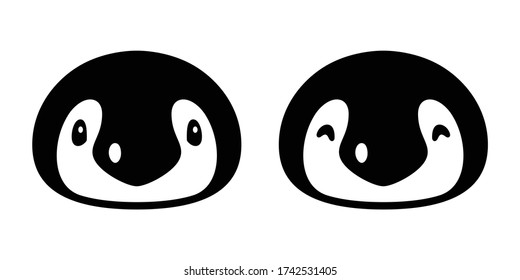 penguin vector bird icon logo head face cartoon character illustration symbol doodle graphic design