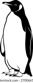 Vector de pingüino ilustración en blanco y negro