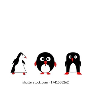 Penguin vector cartoon illustration drawing