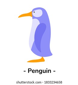 Penguin. Vector cartoon illustration. Isolated. Flat design.