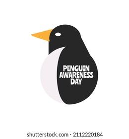 Penguin Vector Design with Icon for Penguin Awareness Day on white background