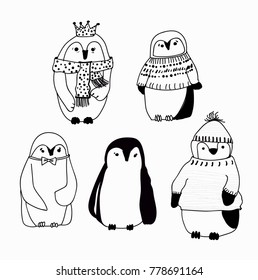 penguin vector drawing illustration