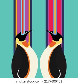 Pinguin-Vektorgrafik-Vektorgrafik-Farbbild-Design
