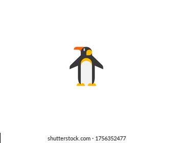 Penguin vector flat icon. Isolated penguin emoji illustration 