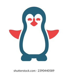 Penguin Vector Glyph Two Color Icon For Personal And Commercial Use.
