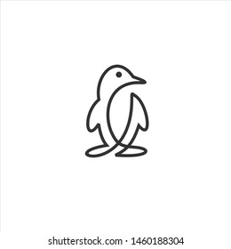penguin vector graphic illustration line art 