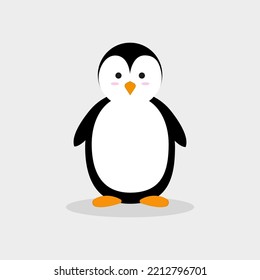Penguin. Vector graphics in flat cartoon style