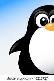 Penguin vector. happy bird.