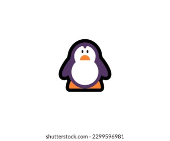 Penguin vector icon. Penguin Emoji illustration. Isolated Penguin vector emoticon