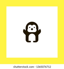 penguin vector icon. flat design
