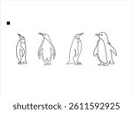 penguin vector, icon vector illustration, penguin silhouette of a penguin isolated on a white background vector, penguins on the beach vector illustration.