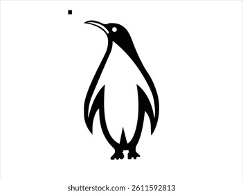 penguin vector, icon vector illustration, penguin silhouette of a penguin isolated on a white background vector, penguins on the beach vector illustration.