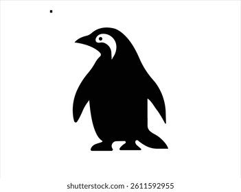 penguin vector, icon vector illustration, penguin silhouette of a penguin isolated on a white background vector, penguins on the beach vector illustration.