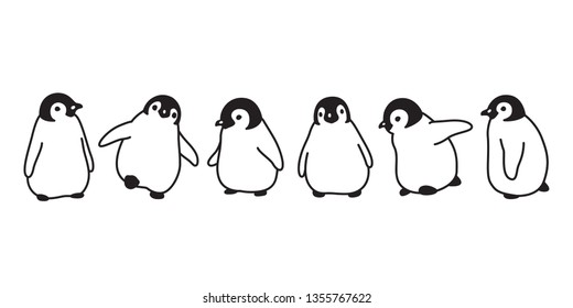 penguin vector icon logo baby cartoon character illustration symbol graphic doodle