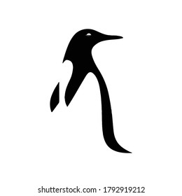 Penguin vector icon logo. Penguin cartoon character illustration doodle.