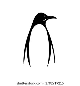 Penguin vector icon logo. Penguin cartoon character illustration doodle.