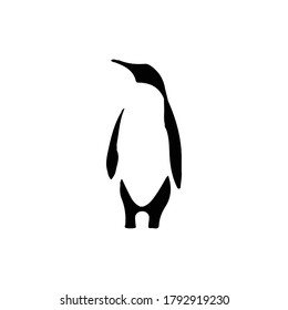 Penguin vector icon logo. Penguin cartoon character illustration doodle.