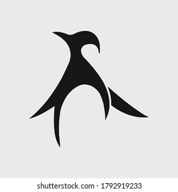 Penguin vector icon logo. Penguin cartoon character illustration doodle.