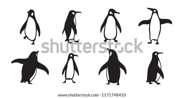 ペンギンのベクター画像アイコンロゴカートーンのキャラクター魚のイラスト落書き のベクター画像素材 ロイヤリティフリー