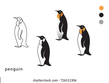 Penguin vector icon logo zoo