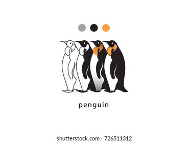 Penguin vector icon logo zoo