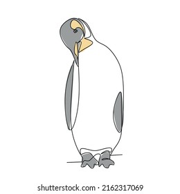 Penguin vector illustration drawn in line art style