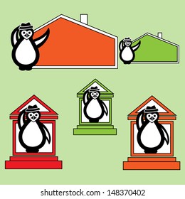 Penguin. Vector illustration. Editable.