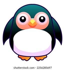 Penguin vector illustration Flat Cartoon Style. logo cute Penguin icon. Animal Nature Icon Isolated.