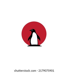 Penguin vector illustration for icon, symbol or logo. penguin flat logo