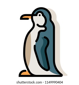 Penguin vector illustration in line color design