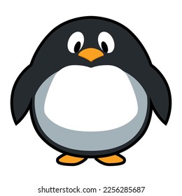 ilustración vectorial de pingüino. logo lindo pingüino gordo