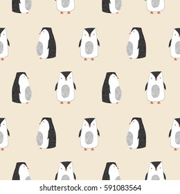 Penguin vector illustration for t-shirt design with slogan. Vector illustration design for fashion fabrics, textile graphics, prints.