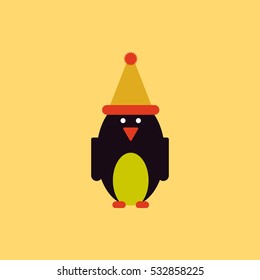 Penguin Vector illustration Penguin in winter hat