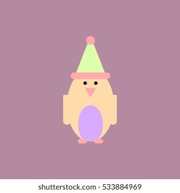 Penguin Vector illustration Penguin in winter hat