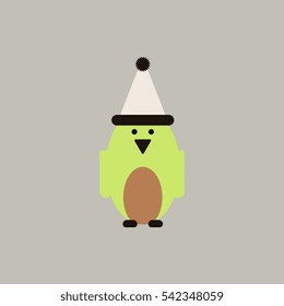 Penguin Vector illustration Penguin in winter hat